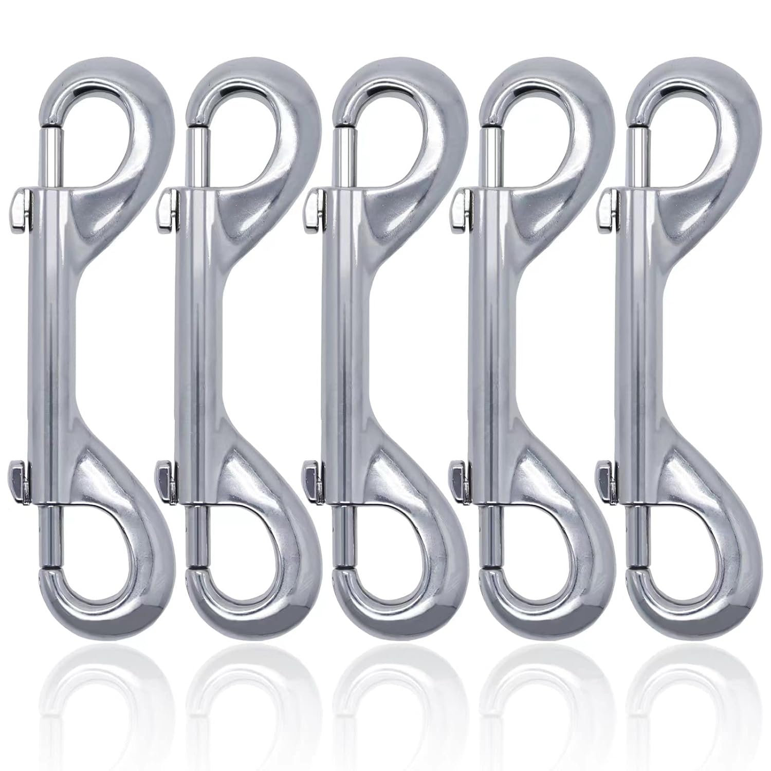 Double-Ended Bolt Snap Clips 5-Piece Set Sliver