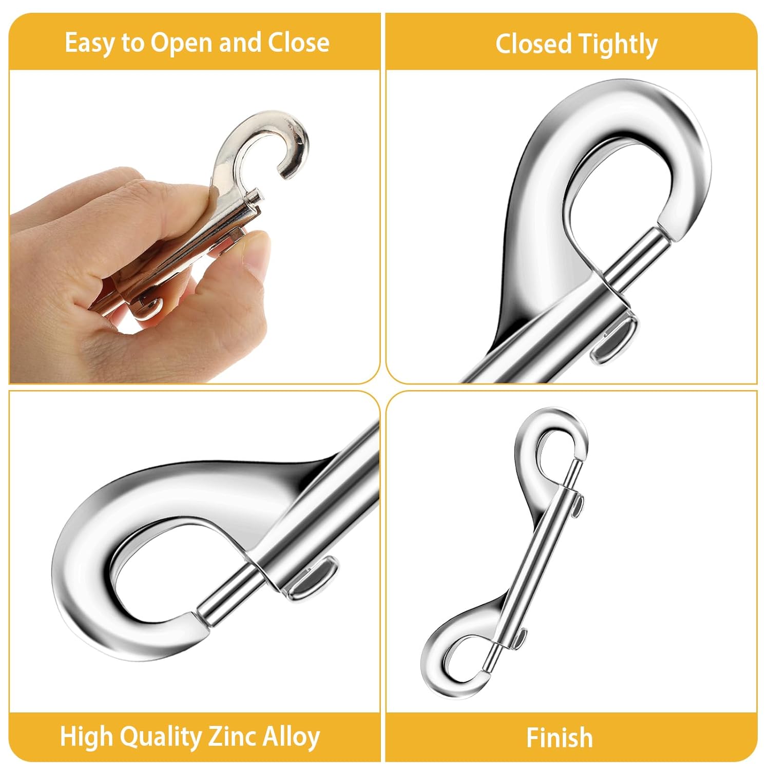 Double-Ended Metal Snap Hooks for Secure Pet Leash Farm Use
