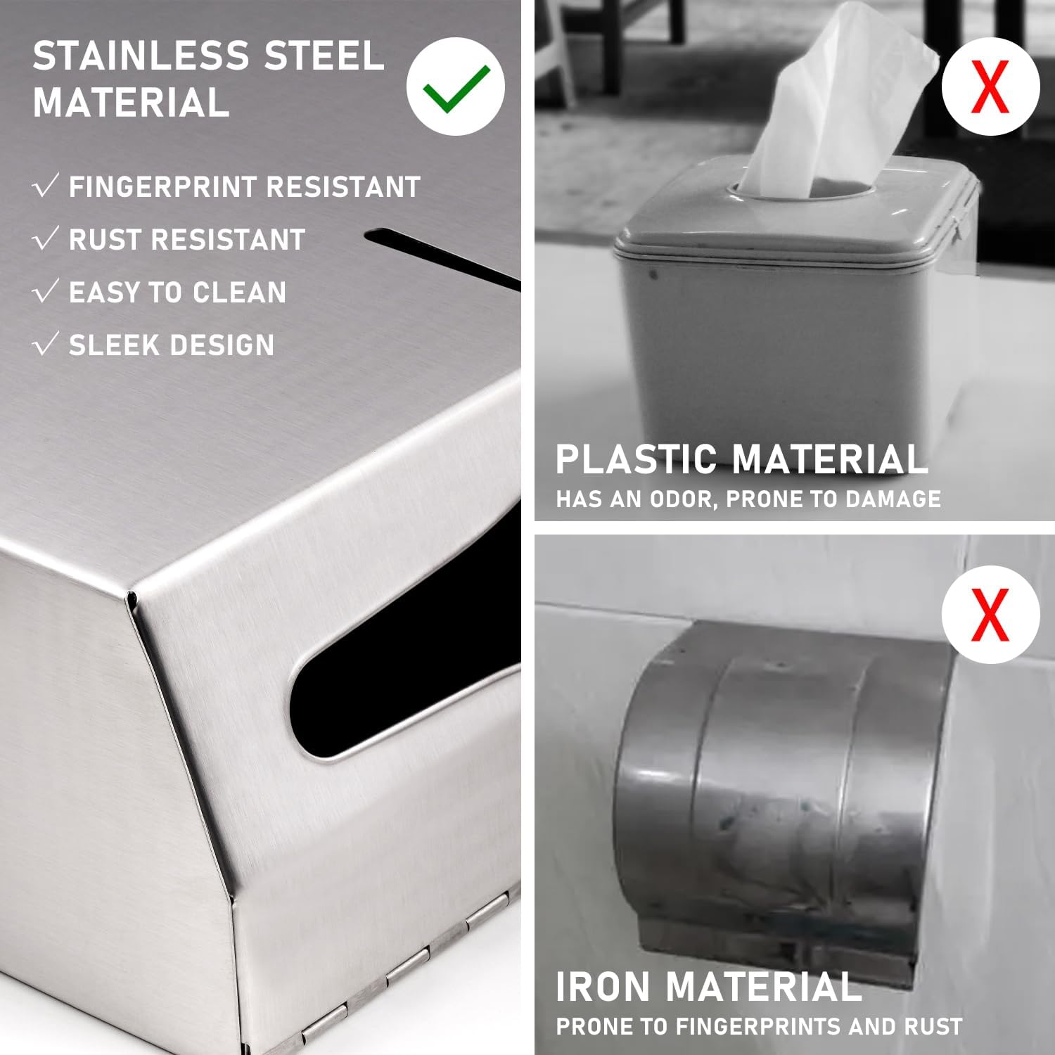 HEY FOLY Commercial Paper Towel Dispenser Wall Mount Touchless Stainless Steel Lock Silver
