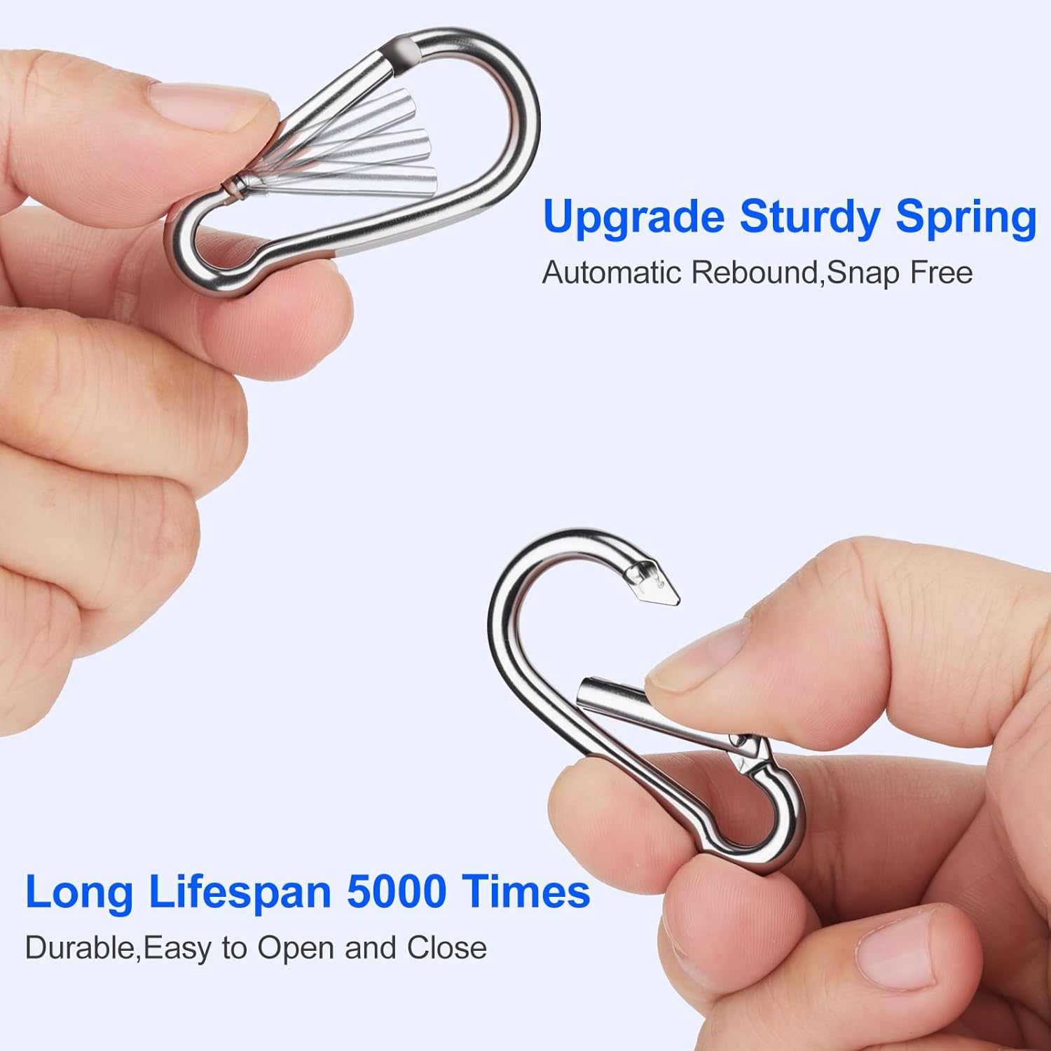 Durable 30-Piece Small Carabiner Clips