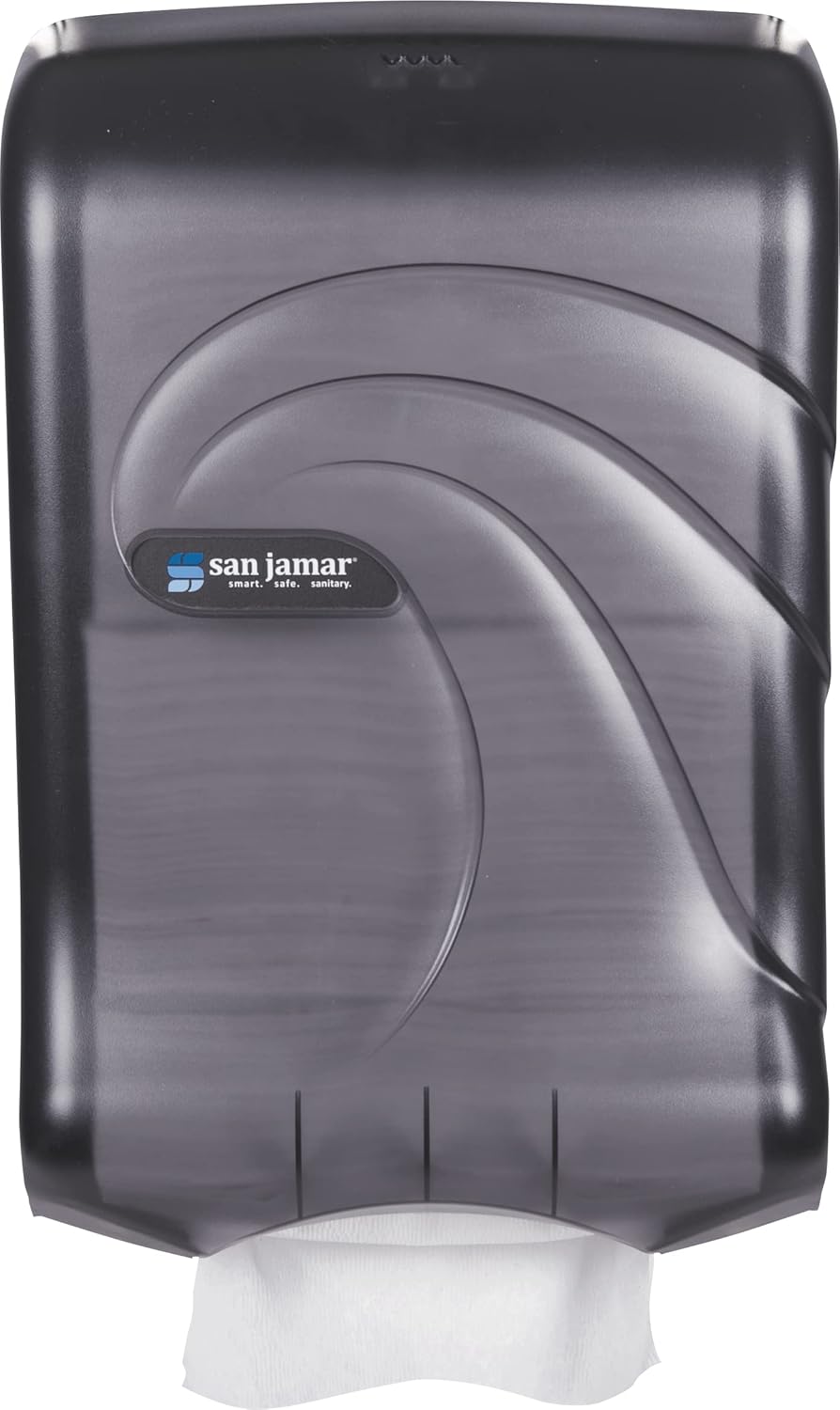 San Jamar UltraFold Plastic Paper Towel Dispenser for Bathroom Black