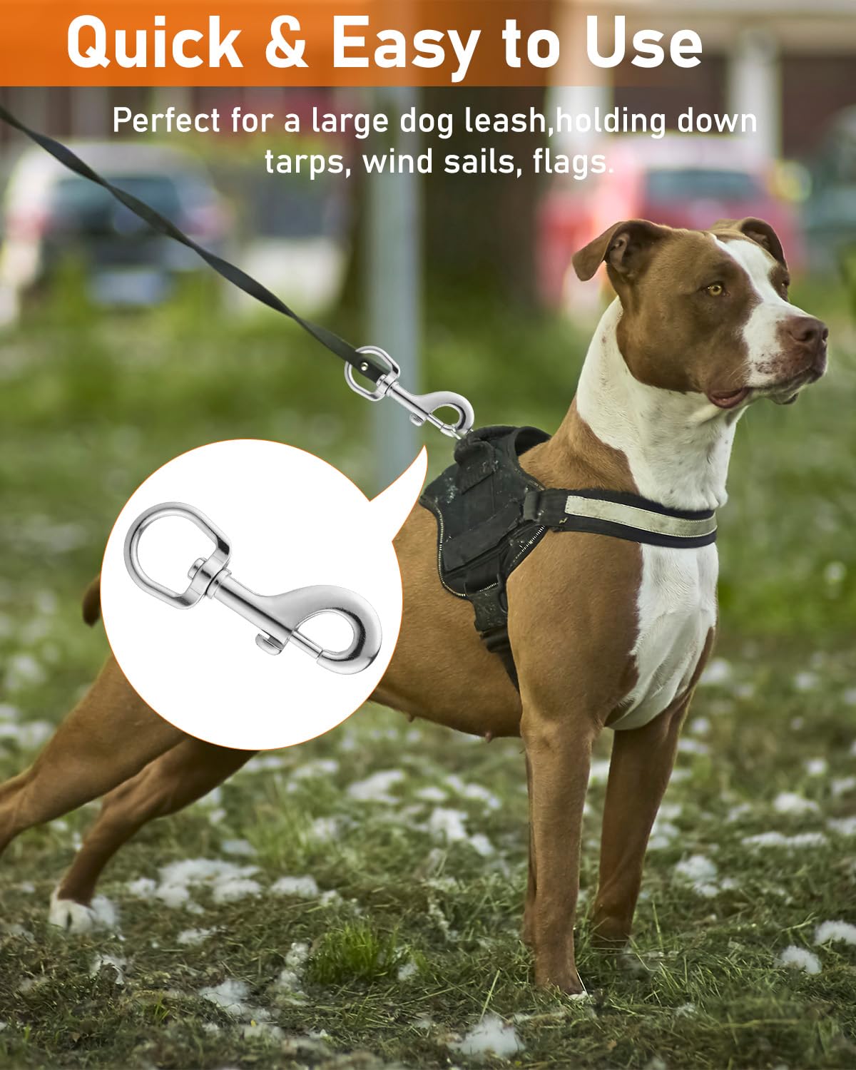 ZORUNNA Swivel Bolt Snap Hooks 3-Pack 220Lbs