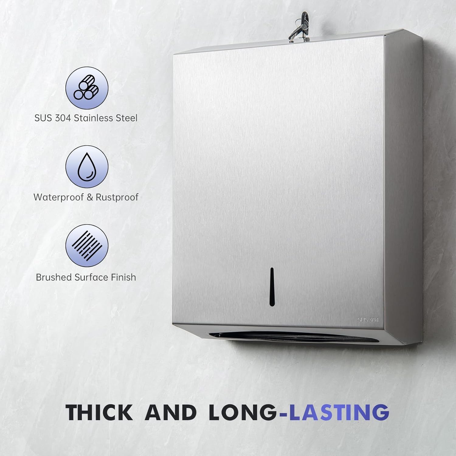 Stainless Steel Wall-Mounted Dispenser for Haggle-Free Restrooms