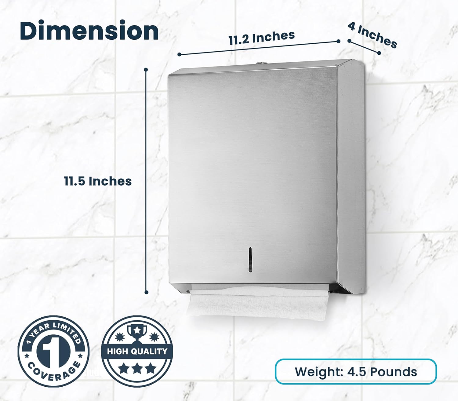 Alpine Commercial Paper Towel Dispenser Wall Mount Stainless Steel