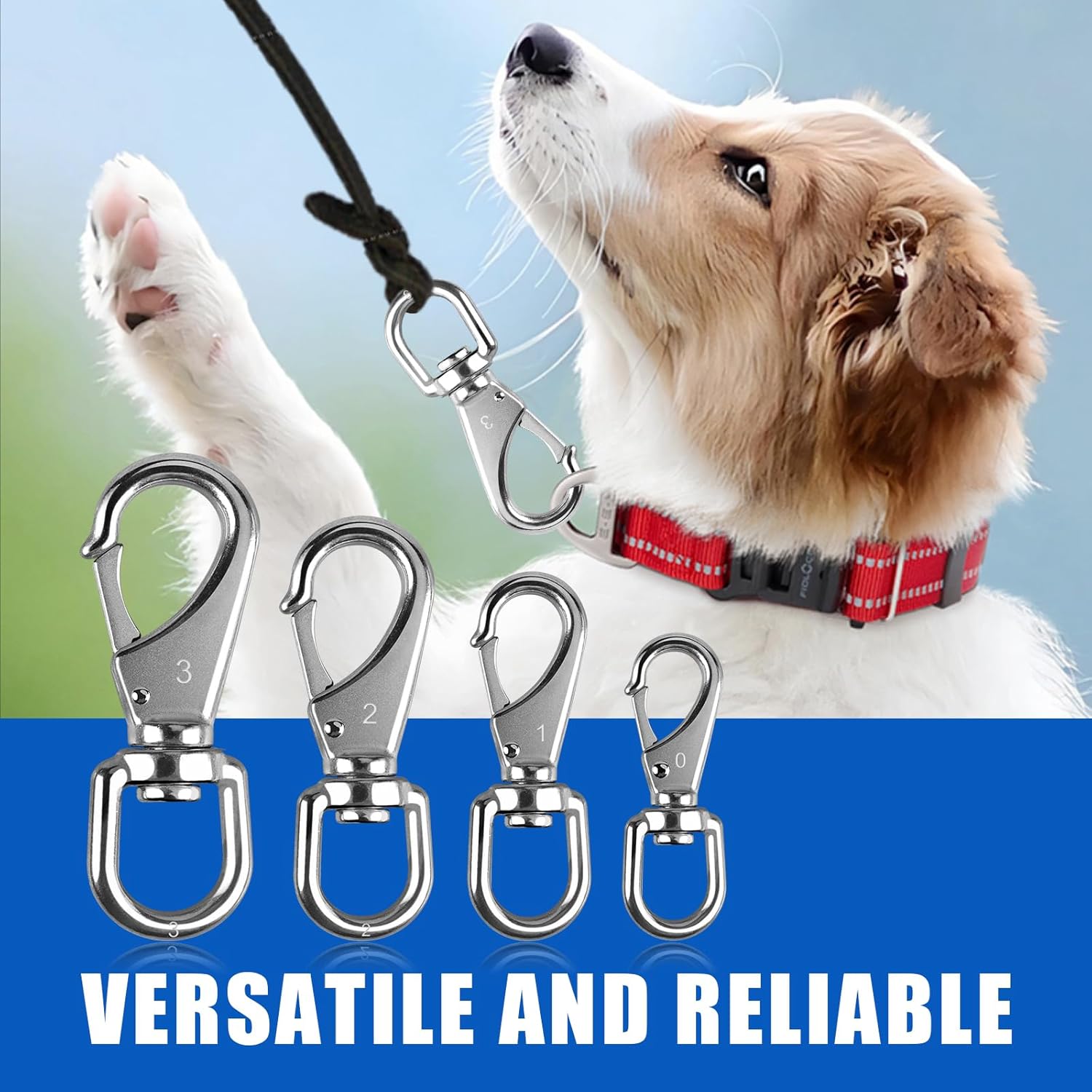 UVES ProGuard 4-Piece Stainless Steel Swivel Snap Hooks for 35 Flagpoles