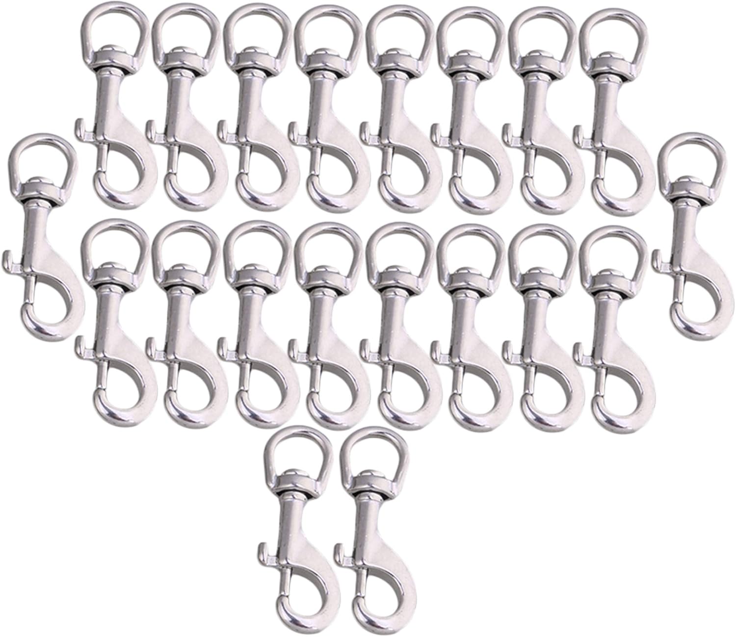 Mxfans Stainless Steel Swivel Round Snap Key Chain Clips for Industrial Use