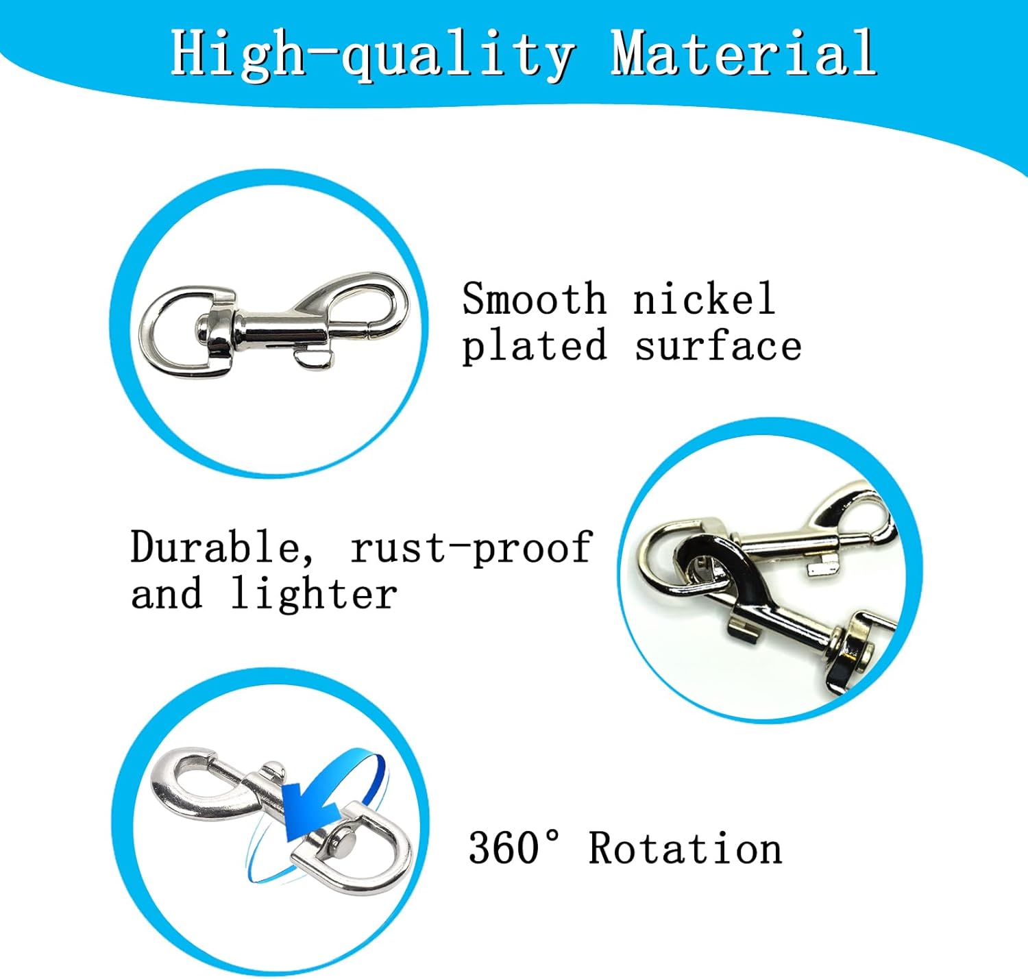 Zinc Alloy Trigger Clips for Dog Leads Mens Keyrings