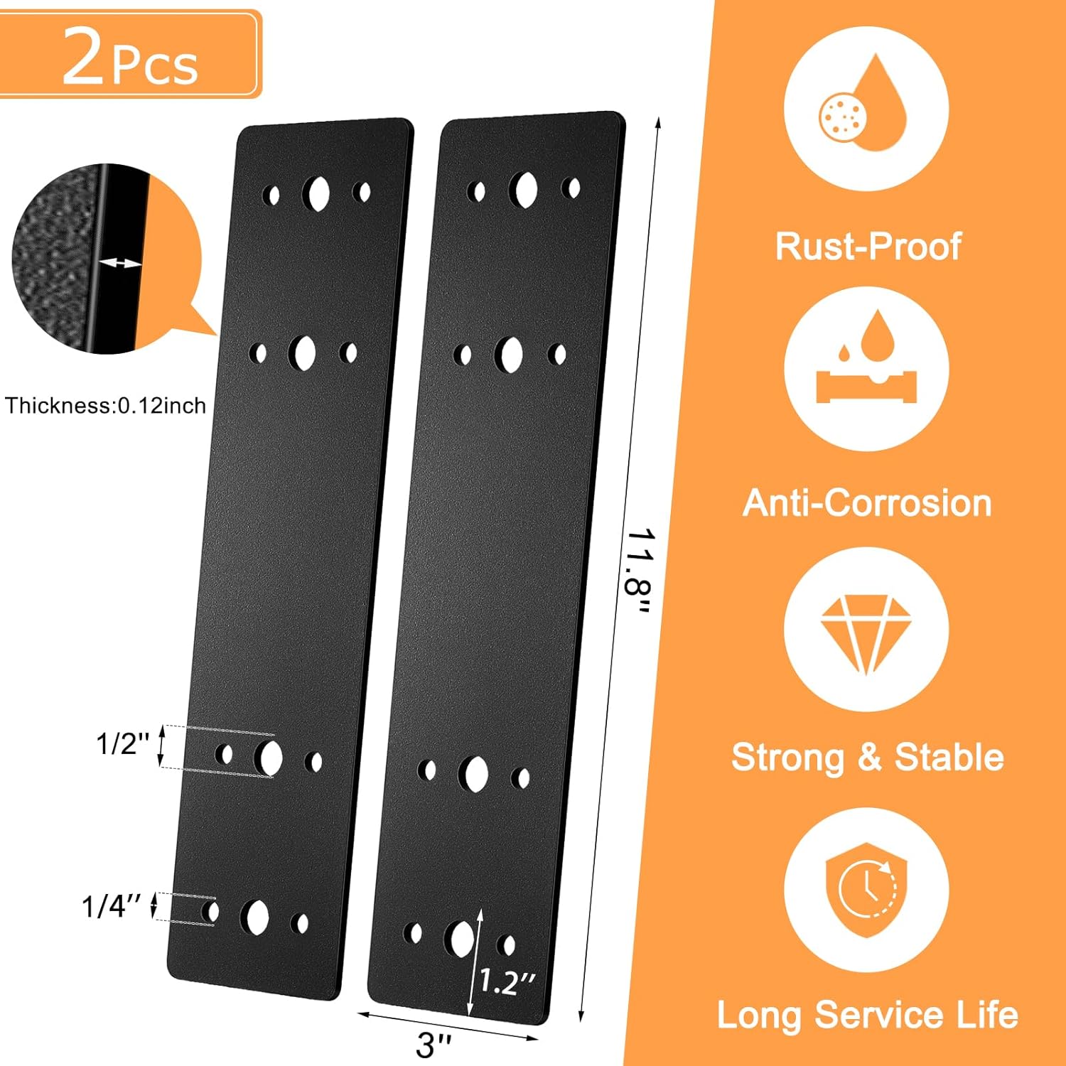 Durable Rust-Resistant Steel Mending Plates