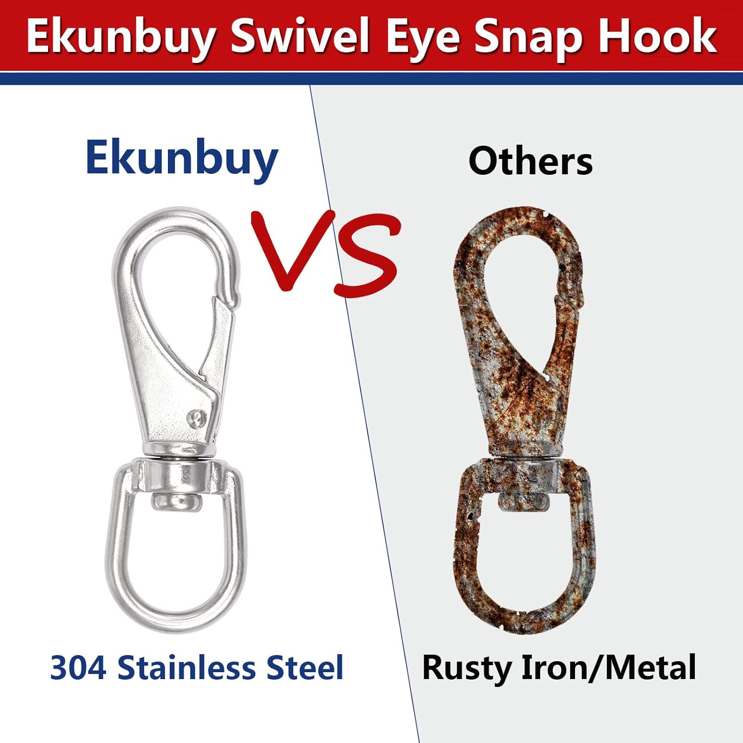 304 Stainless Steel Swivel Snap Hooks for Keychains Pets and More