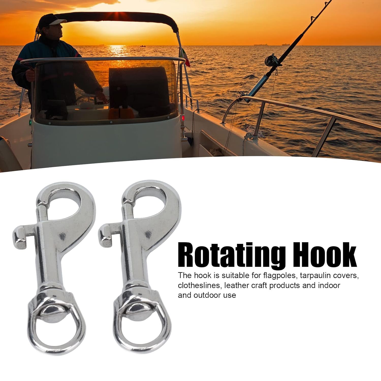 FTVOGUE Single Ended Bolt Snap Hooks Chain Clip 316 Stainless Steel
