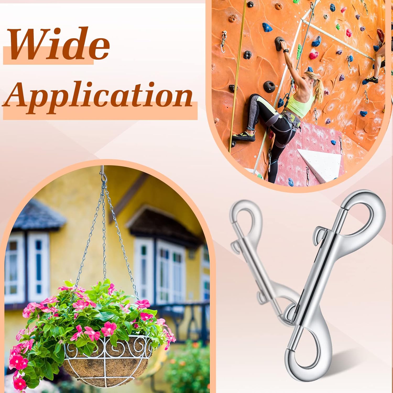 Durable Metal Clips 35-Inch Double-Ended Bolt Snaps