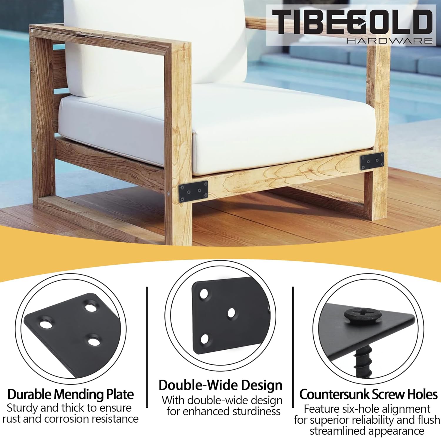 Durable Mending Plate for Wood furniture Fences