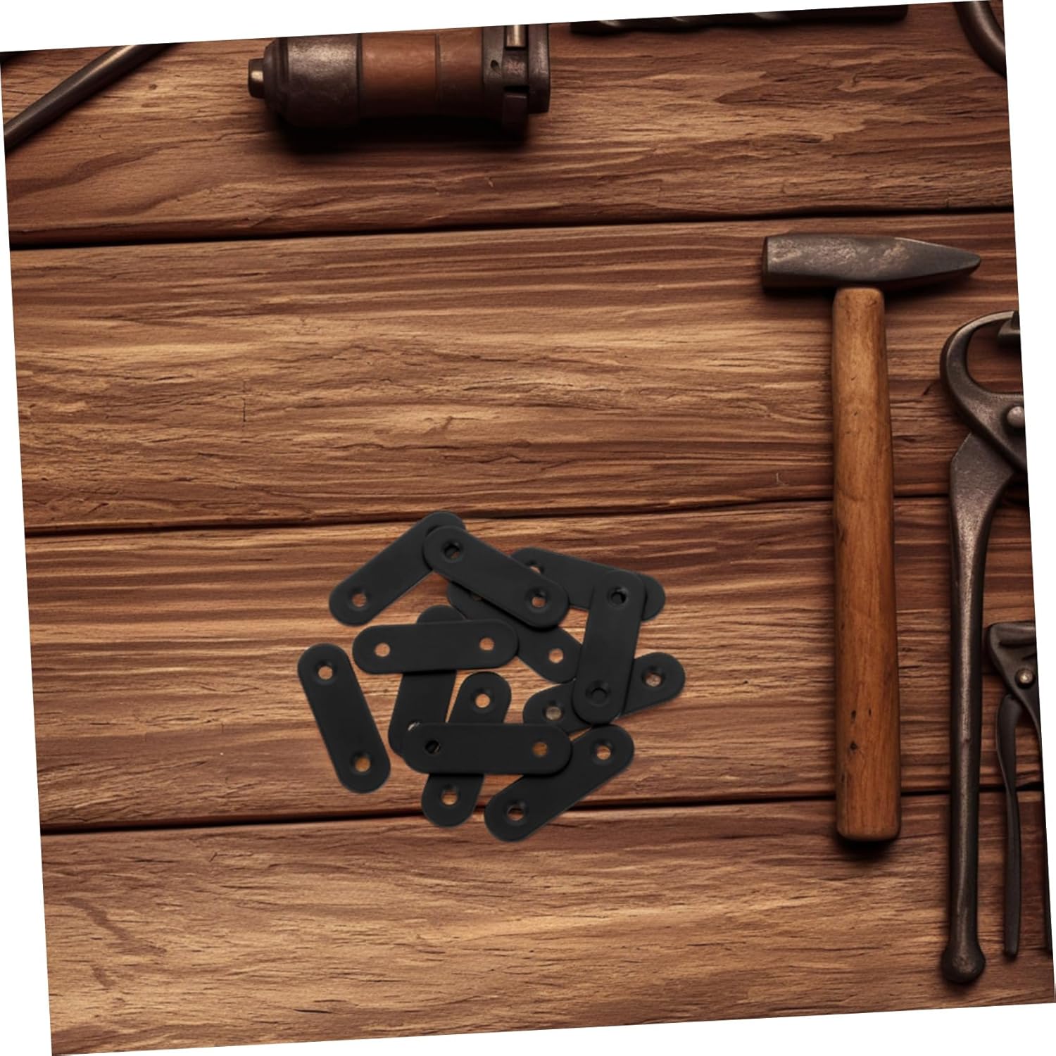 12-Piece Stainless Steel Flat Plate Brackets for Wood Furniture Fixes