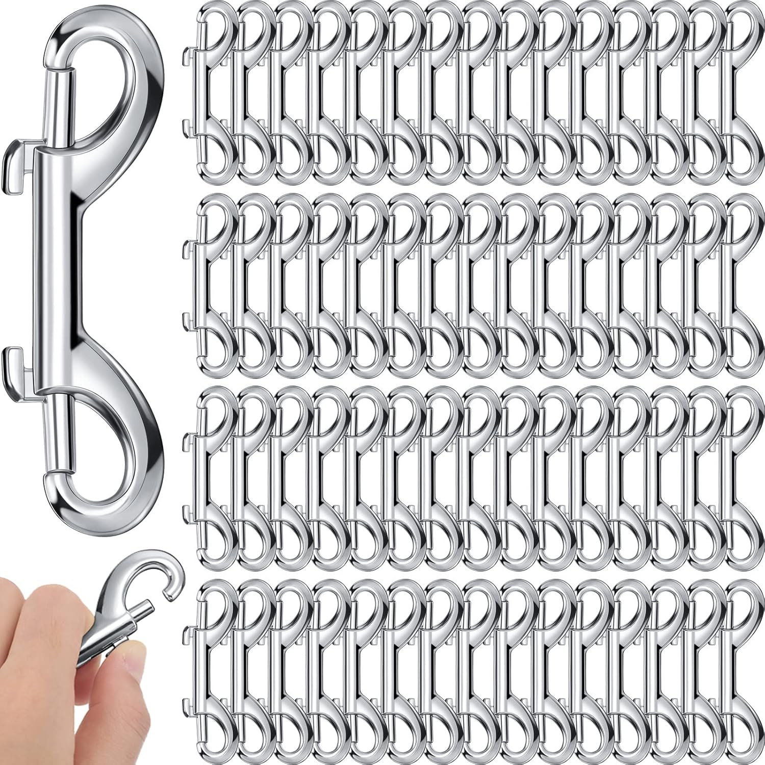 Therwen 60 Pcs Double Ended Snap Hooks 35 Inch Heavy Duty Bolt Snaps