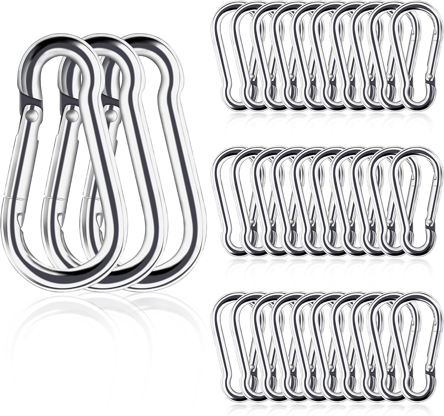 Small Carabiner Clips Set for Climbing Hiking Fishing Marine Use