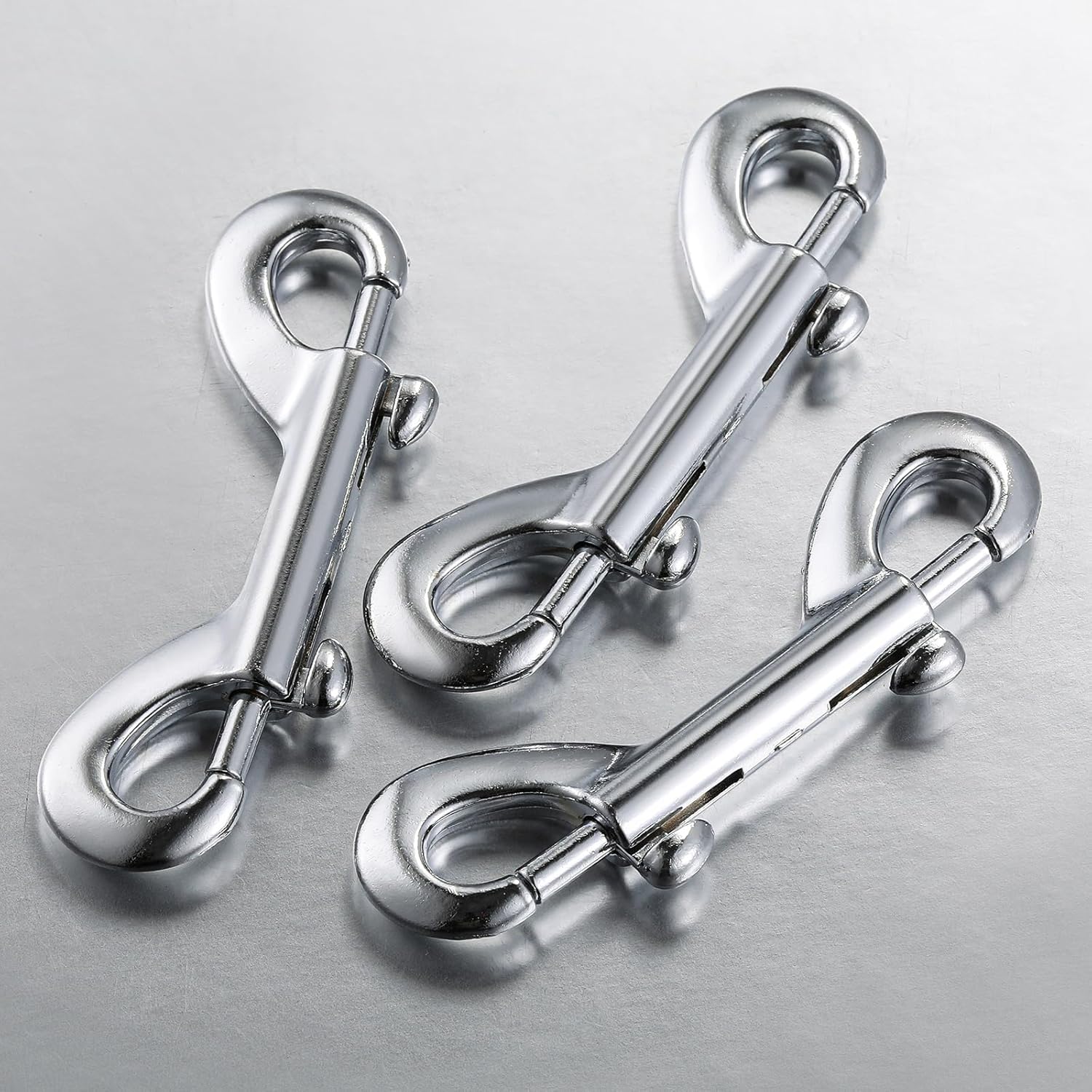 Wensilon 8 Pcs Silver Marine Grade Double Ended Bolt Snap Diving Hook Clips