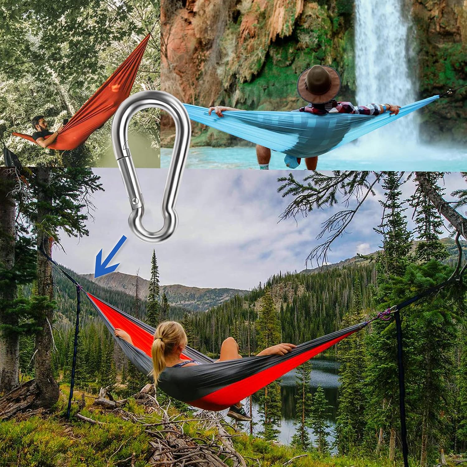Heavy-Duty 304 Stainless Steel Spring Snap Hooks for Hammocks More