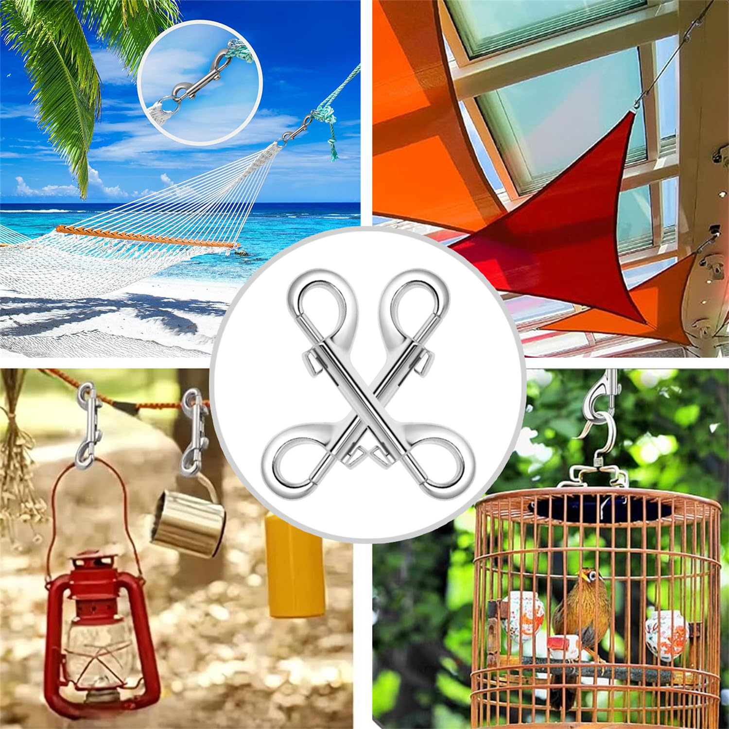 Double-Ended Bolt Snaps Keys for Dogs Zinc Alloy