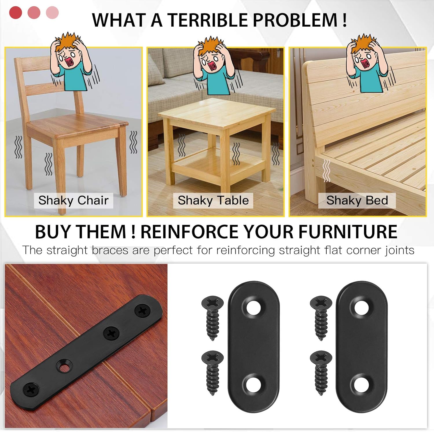 Sturdy Hilitchi Straight Bracket for Flat Surfaces
