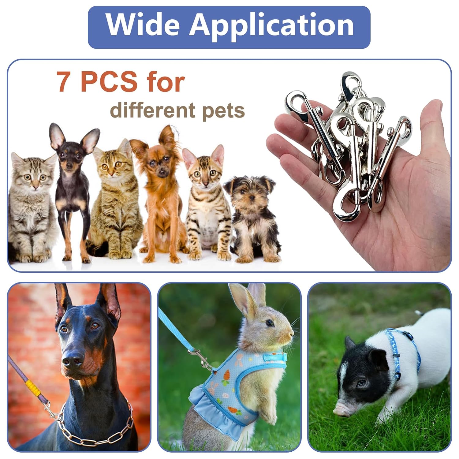 SPNKMJUJ Double-Ended Bolt Snap Clips for Pets