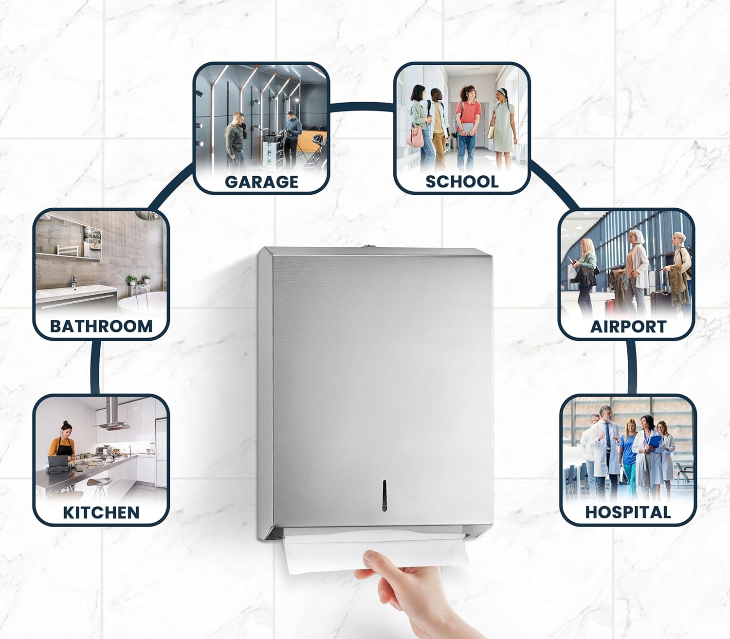 Alpine Commercial Paper Towel Dispenser Wall Mount Stainless Steel