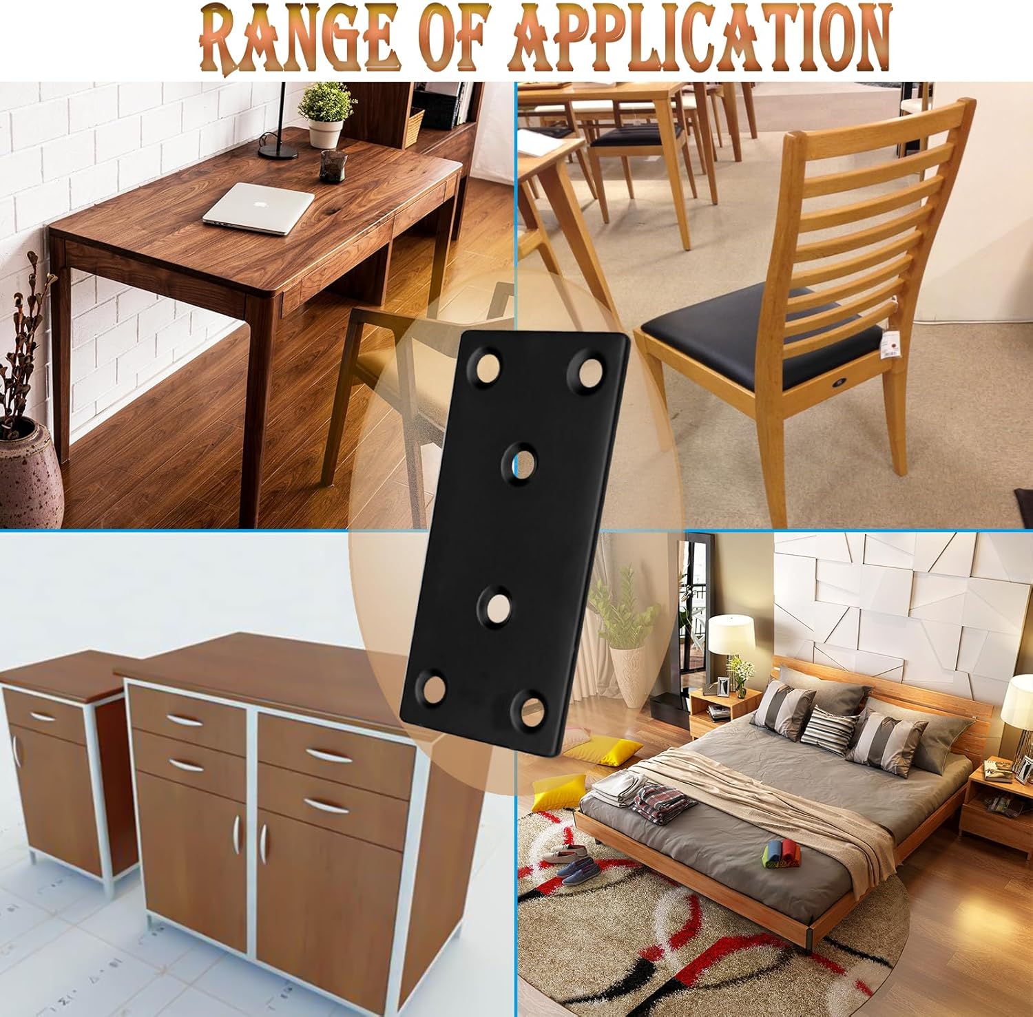 Sturdy 2-Inch Flat Mending Plates for Wood Furniture Fixes