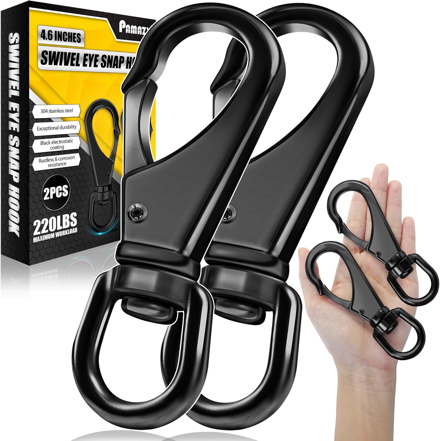 Sturdy Stainless Steel Swivel Eye Snaps 220 lbs Capacity
