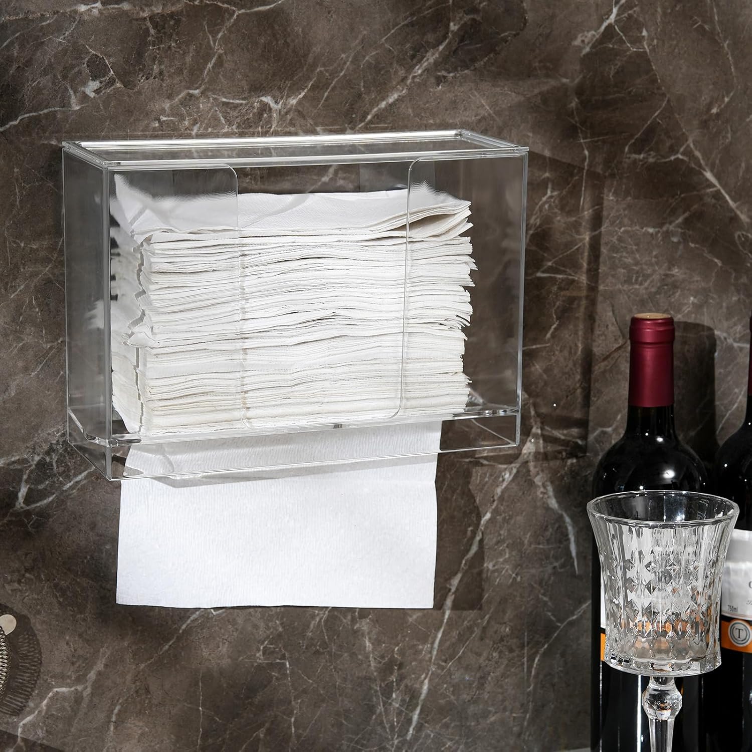 Durable Space-Saving - Wall-Mounted Paper Towel Organizer for Home Commercial Use