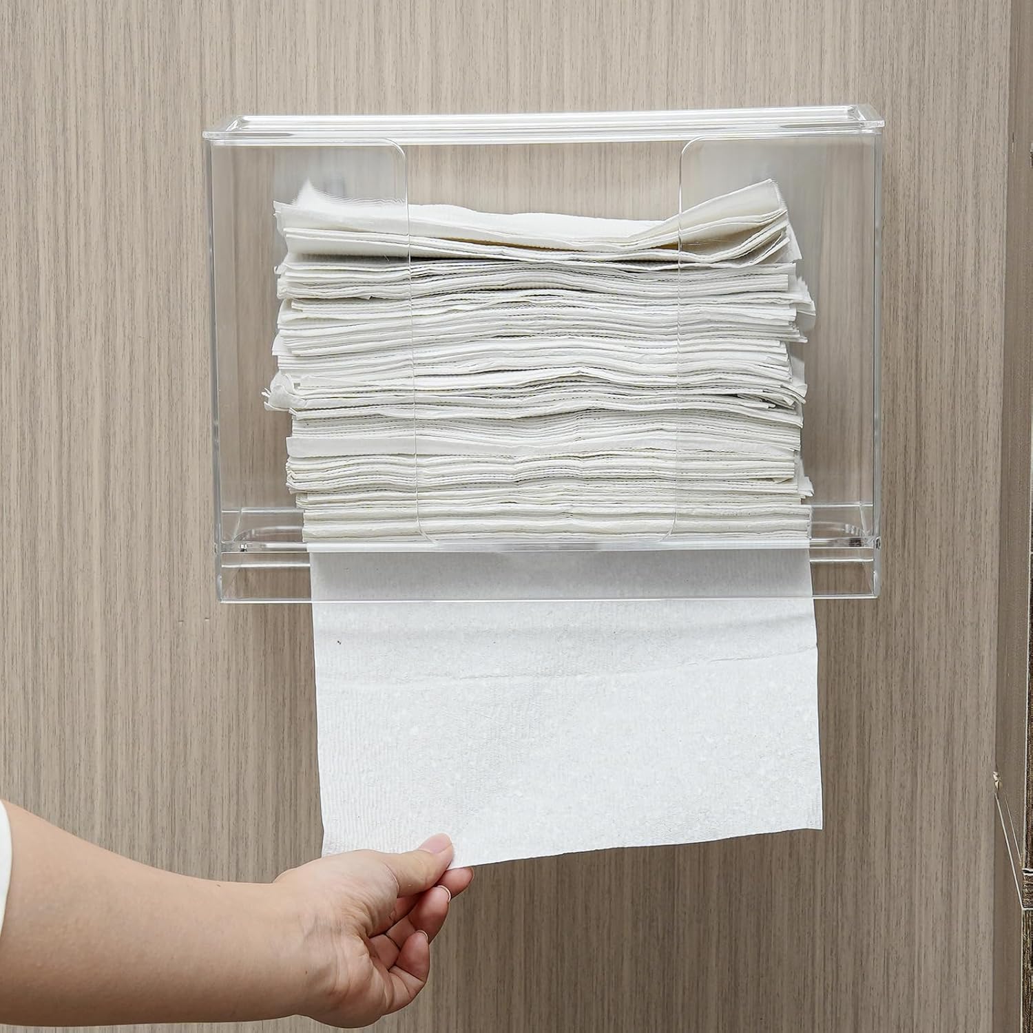 Durable Space-Saving - Wall-Mounted Paper Towel Organizer for Home Commercial Use