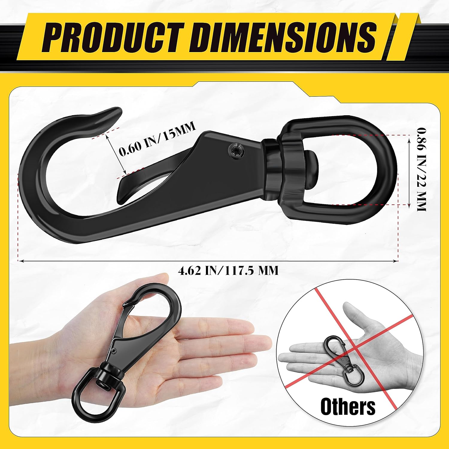 Sturdy Stainless Steel Swivel Eye Snaps 220 lbs Capacity
