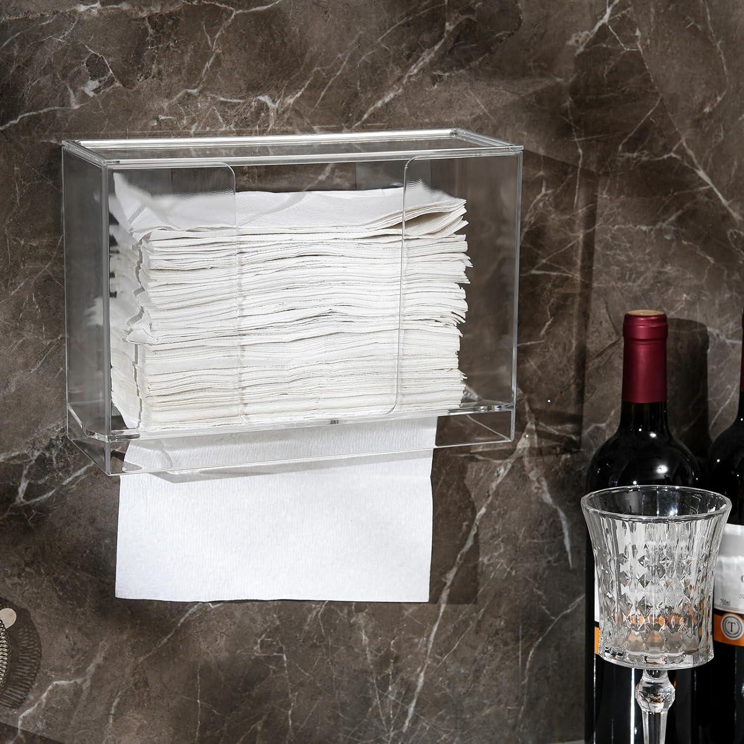 Premium Clear Acrylic Paper Towel Dispenser with Removable Lid