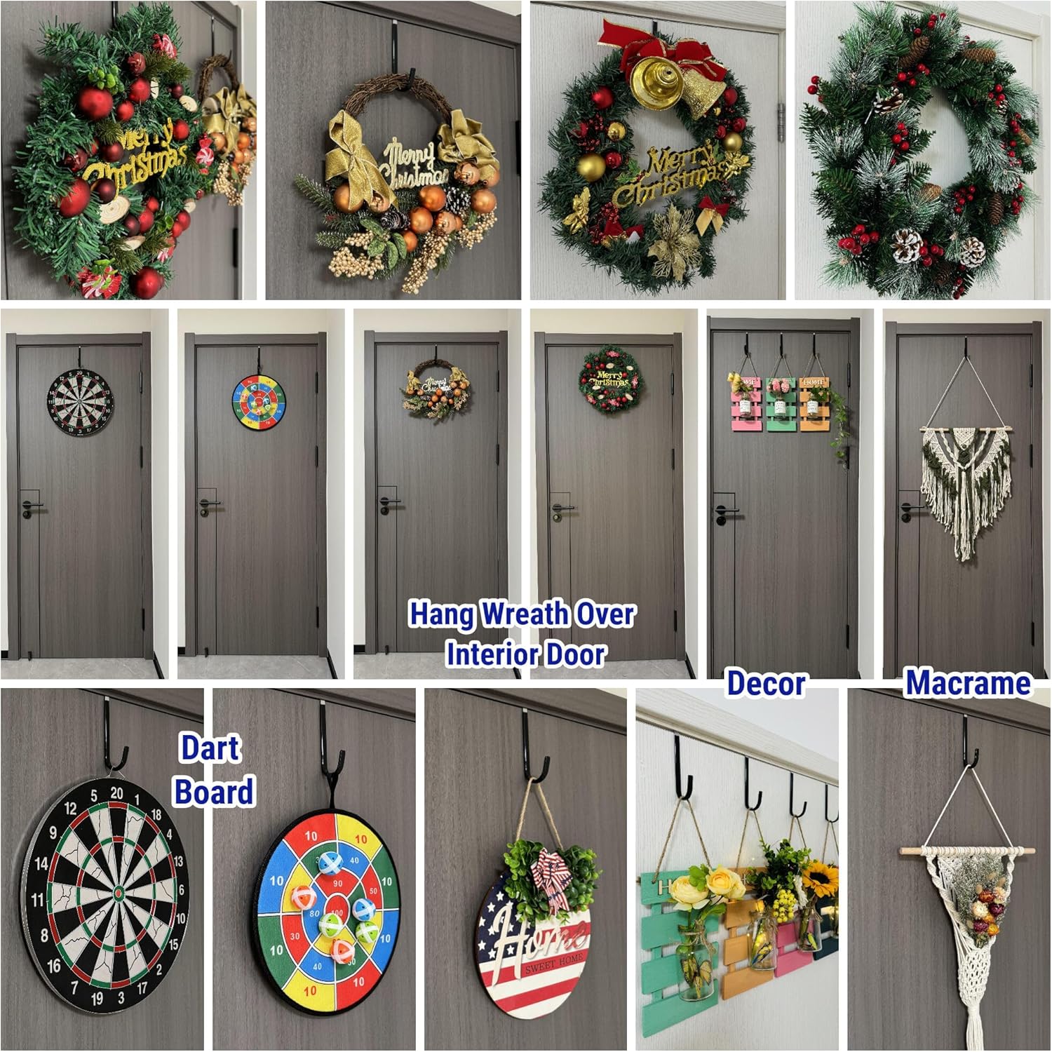 4pcs Over The Door Hooks 55 Inch Heavy Duty