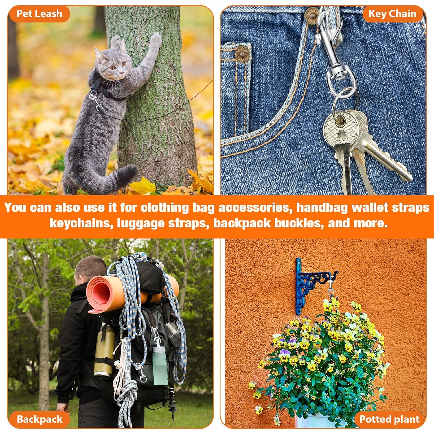 Therwen Heavy Duty Swivel Snap Hooks for Dog Leash