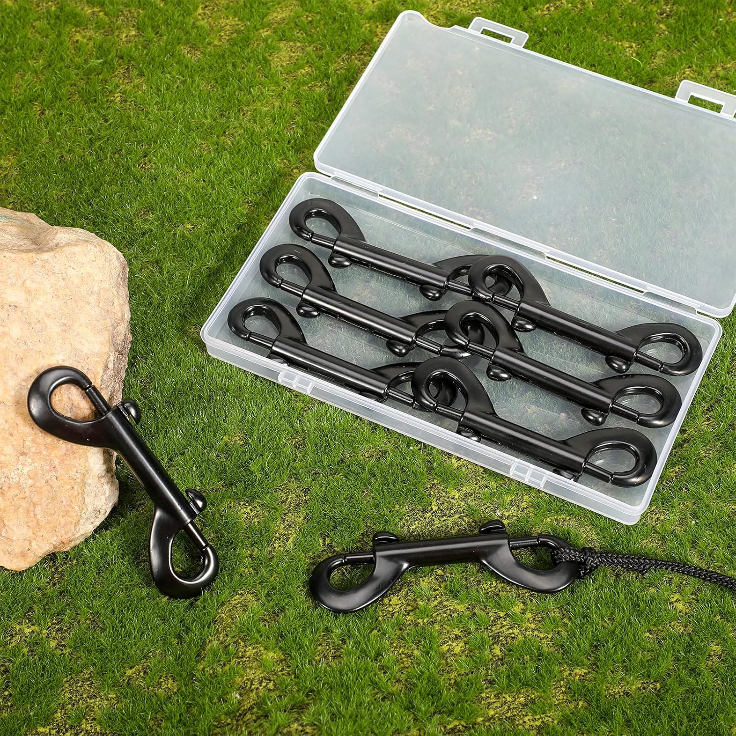 Ferraycle Double-Ended 8-Piece Black Zinc Alloy Snap Clips