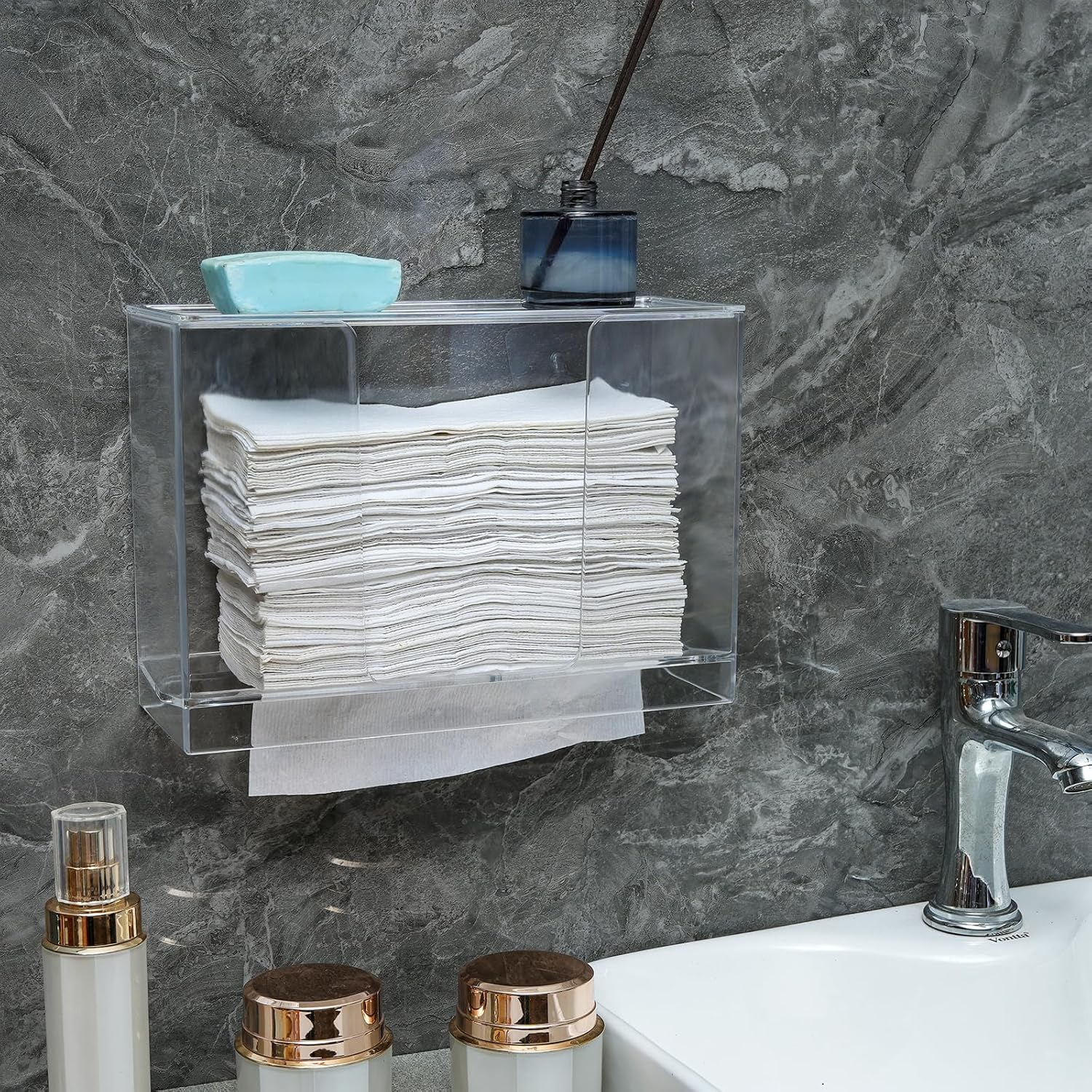 Paper Towel Dispenser Wall Mount Clear Multi-Fold